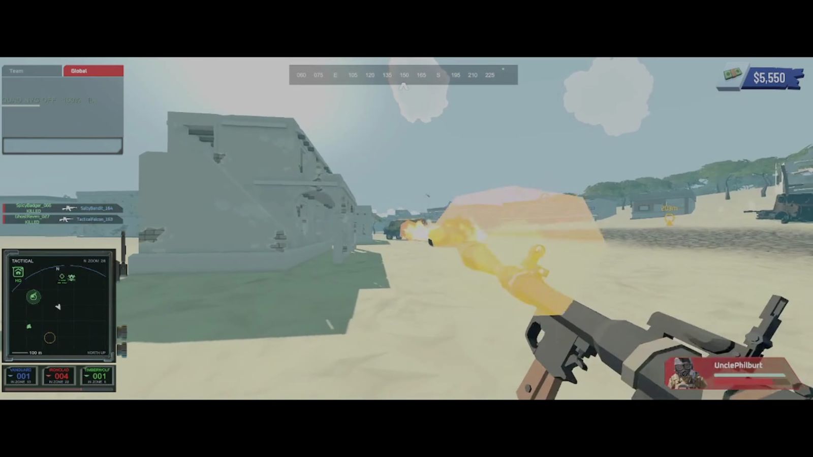 First-person rifle fire