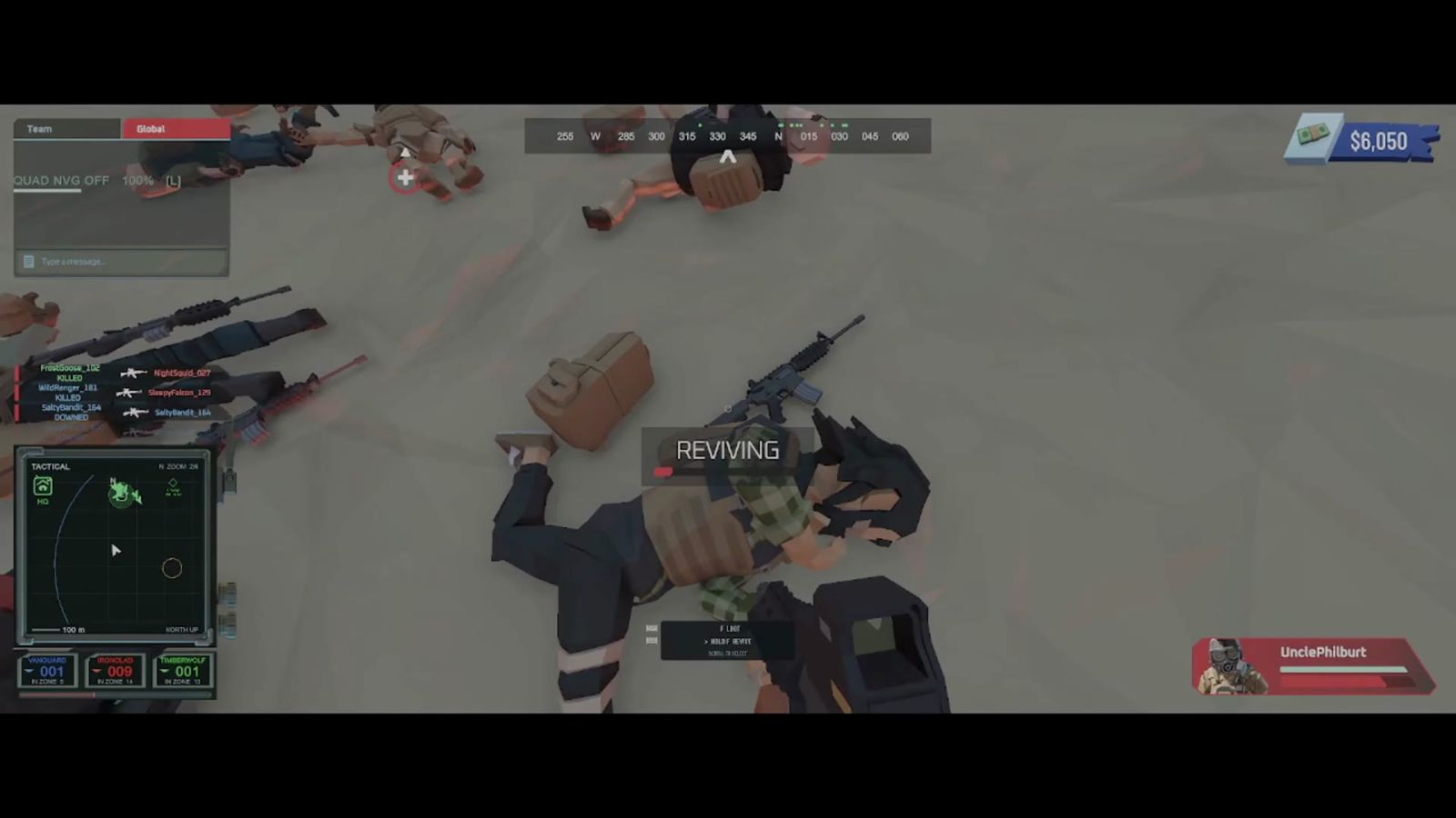An assault under fire with explosions across the front